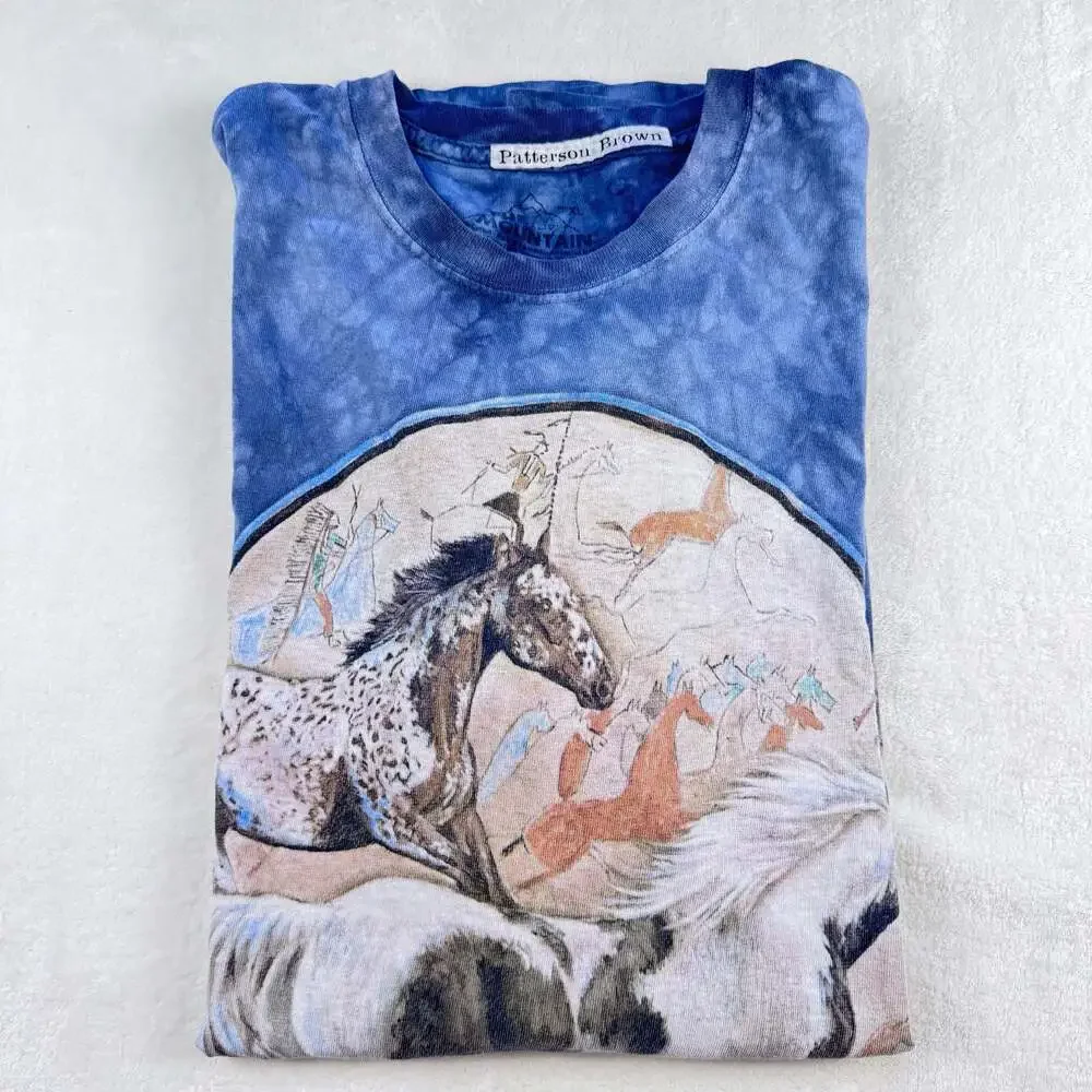 2000s Y2K 2013 The Mountain Native American DreamCatcher Tie-Dye T-shirt XL - Picture 8 of 8